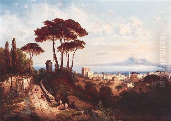 Blick Auf Castellamare Und Den Vesuv Am Golf Von Neapel - view 1