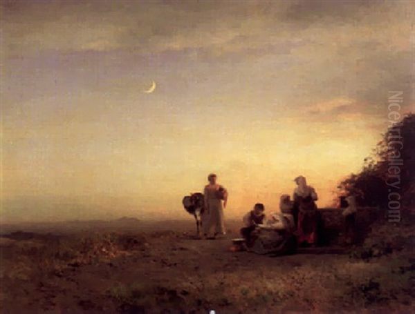 Romische Campagna-landschaft Bei Abendstimmung - view 1