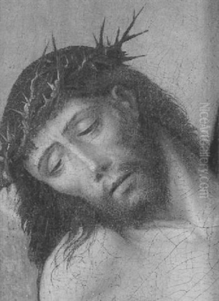 Tete De Christ Sur Fond Vert - view 1