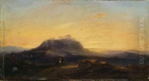 Paysage Aux Ruines by Eugene Napoleon Flandin