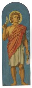 Samson, Study For The Decoration Of The Nave Of Saint-germain-des-pres, Paris by Hippolyte Flandrin