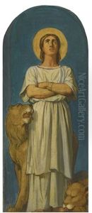 Daniel, Study For The Decoration Of The Nave Of Saint-germain-des-pres, Paris by Hippolyte Flandrin