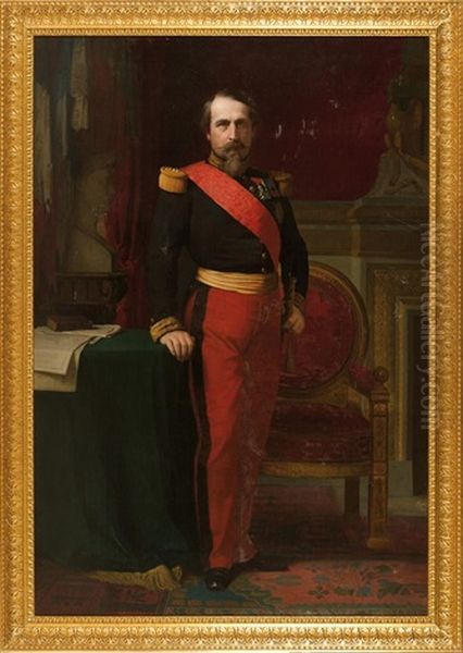 L'empereur Napoleon Iii, Empereur Des Francais En Uniforme De General De Brigade Dans Son Grand Cabinet Des Tuileries En 1861 - view 1