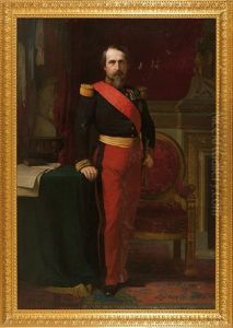L'empereur Napoleon Iii, Empereur Des Francais En Uniforme De General De Brigade Dans Son Grand Cabinet Des Tuileries En 1861