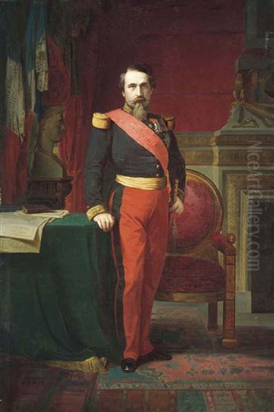 Napoleon Iii In Uniform Of Major General In His Great Cabinet At The Tuileries - view 1