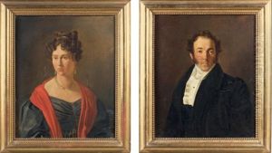 Portrait De Louis Martial Salles Et Portrait D'aubertine Salles (pair) Portrait De Louis Martial Salles Et Portrait D'aubertine Salles (pair)
