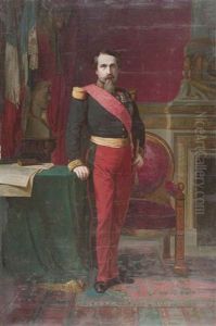 Napoleon Iii En Uniforme De General De Division Dans Son Grand Cabinet Aux Tuileries by Hippolyte Flandrin