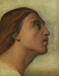The Head Of Saint John The Evangelist In Profile (study) by Hippolyte Flandrin