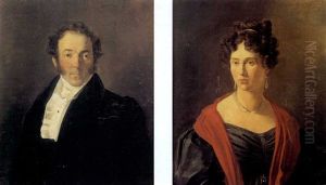 Portraits De Aubertine Salles Et De Louis Martial Salles (pair) Portraits De Aubertine Salles Et De Louis Martial Salles (pair)