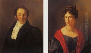 Portrait D'aubertine Salles by Hippolyte Flandrin