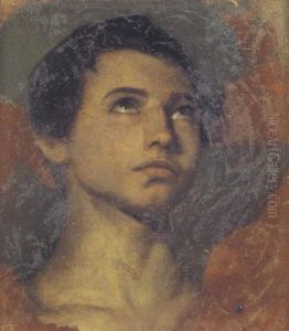 Etude De Tete De Jeune Homme by Hippolyte Flandrin