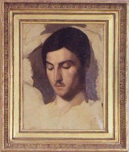Portrait Study Of A Young Man With Moustache by Hippolyte Flandrin
