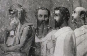 Etude Pour Une Partie De La Fresque De L'eglise Saint-vincent-de-paul by Hippolyte Flandrin