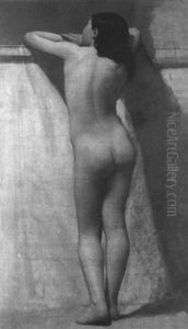 Etude De Nu Feminin Vu De Dos by Hippolyte Flandrin