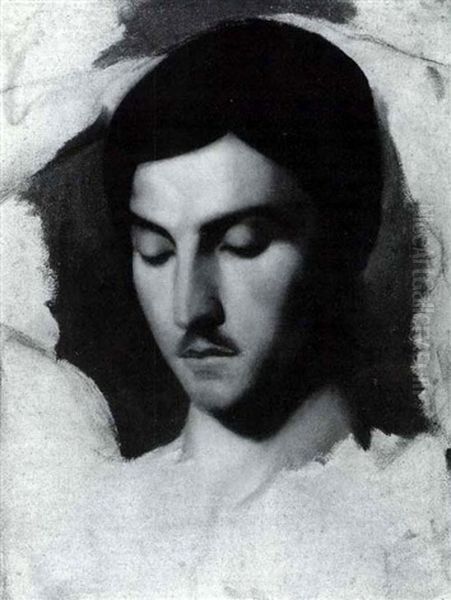 Sketch Of A Young Man's Head - view 1