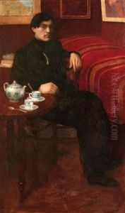 Portrait De O. Fluchaire Assis Prenant Le The, 1897 Portrait De O. Fluchaire Assis Prenant Le The, 1897