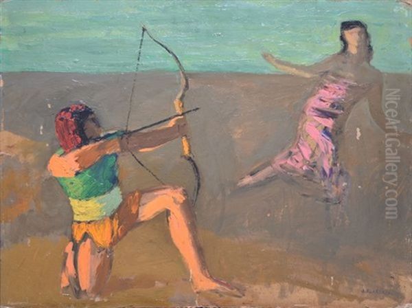 Archer Visant Une Femme - view 1