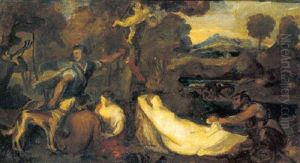Jupiter Et Antiope by Jules Flandrin
