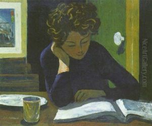 Le Petit Julo Lisant by Jules Flandrin