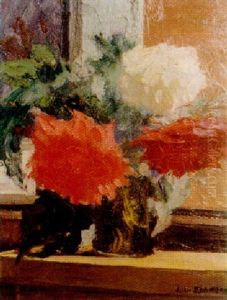 Vase De Pivoines by Jules Flandrin