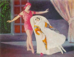 Nuinsky Et Karsavina Dans Le Spectre De La Rose by Jules Flandrin