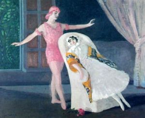 Pierrot Et Colombine by Jules Flandrin