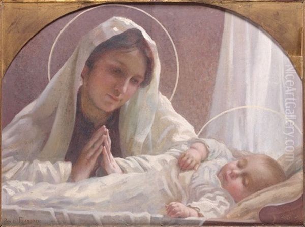Vierge Veillant L'enfant Endormi - view 1