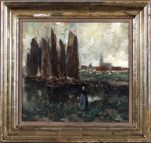 Port A Volendam by Gustave Flasschoen