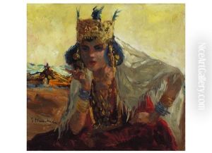 Orientalische Prinzessin Mit Krone Und Reichem Schmuck