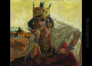 Orientalische Prinzessin Mit Krone Und Reichem Schmuck