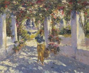 Pergola Onder De Zuiderse Zon by Gustave Flasschoen