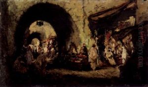 Orientalische Marktszene by Gustave Flasschoen