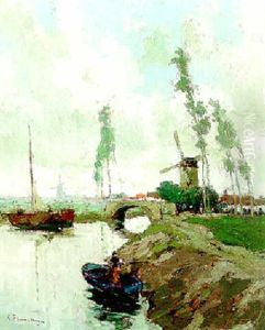 Summer: A River Landscape With A Windmill Summer: A River Landscape With A Windmill