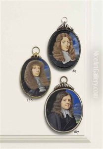 A Young Gentleman, In Black Robes, Lace Jabot And Full-bottomed Wig; Cloudy Sky Background