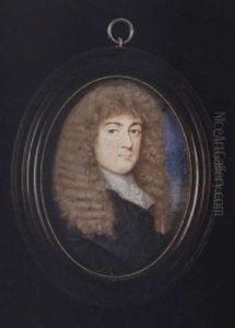 Jasper Churchill Wearing Full-bottomed Wig, Black Robes And White Lace Jabot