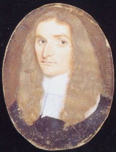 A Gentleman, In Black Robes And White Lace Jabot, Long Brown Hair
