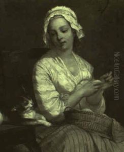 Playful Kitten by Richard Edmund Flatters