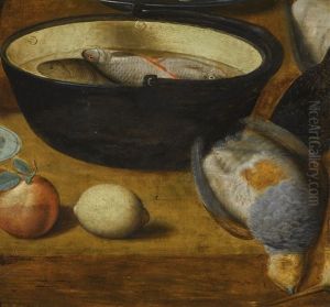 Still Life With Fresh-water Fish In A Large Pail And A Partridge Still Life With Fresh-water Fish In A Large Pail And A Partridge