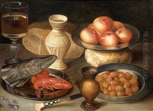 Still Life With Apples, Hazelnuts, Bread, Pike And Crayfish