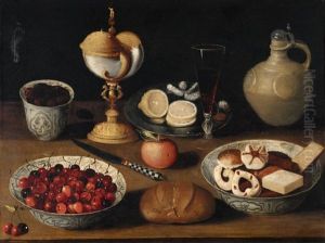Still Life With Cherries And Biscuits