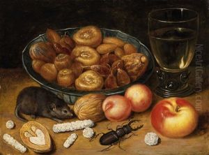 Fruit Still Life With Mouse And Stag Beetle by Georg Flegel