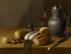 Stillleben Mit Pastinaken Und Brot by Georg Flegel