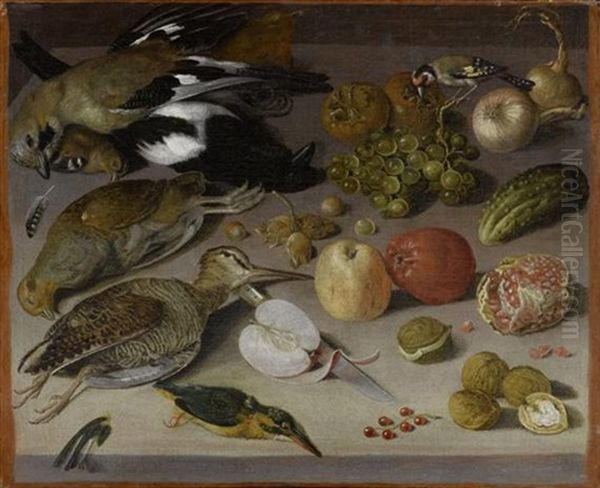 Fruchte- Und Gemusestilleben Mit Vogeln - view 1