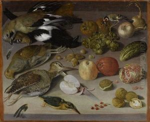 Fruchte- Und Gemusestilleben Mit Vogeln by Georg Flegel