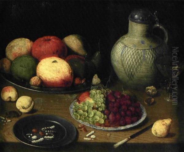 Nature Morte Aux Raisins, Pommes Et Cruche - view 1