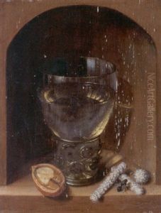 A Roemer, A Walnut And Sugar In A Stone Niche