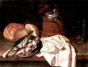 Stilleben Mit Fischen, Einem Deckelhumpen Und Einer Leinenserviette by Georg Flegel