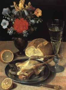 Stilleben Mit Blumenstraus Und Fasan by Georg Flegel