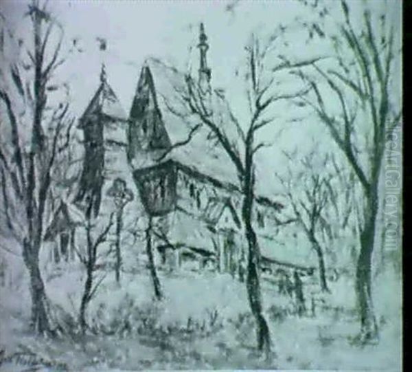 Russische Holzkirche Im Wald - view 1