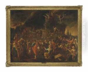 The Sacrifce Of Elijah On Mount Carmel by Bertholet Flemal